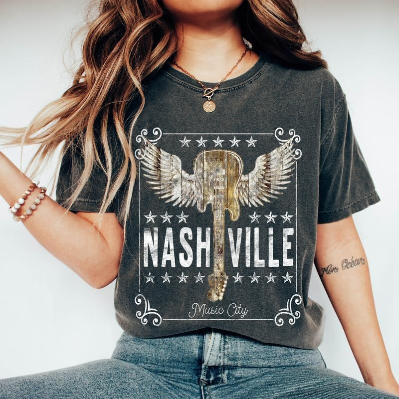 Nashville Music City Guitar T-Shirt Hoodie, Sweatshirt | HypeCrazeTee.com
