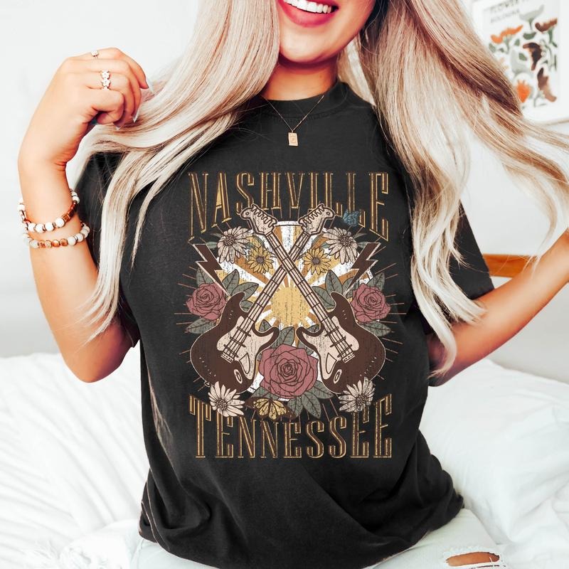 Nashville Tennessee Double Guitar T-Shirt Hoodie, Sweatshirt | HypeCrazeTee.com