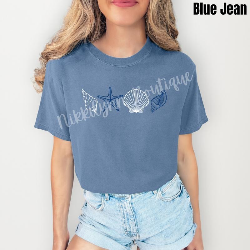 Nautical Shells Comfort Colors T-Shirt 'NLB' Hoodie, Sweatshirt | HypeCrazeTee.com
