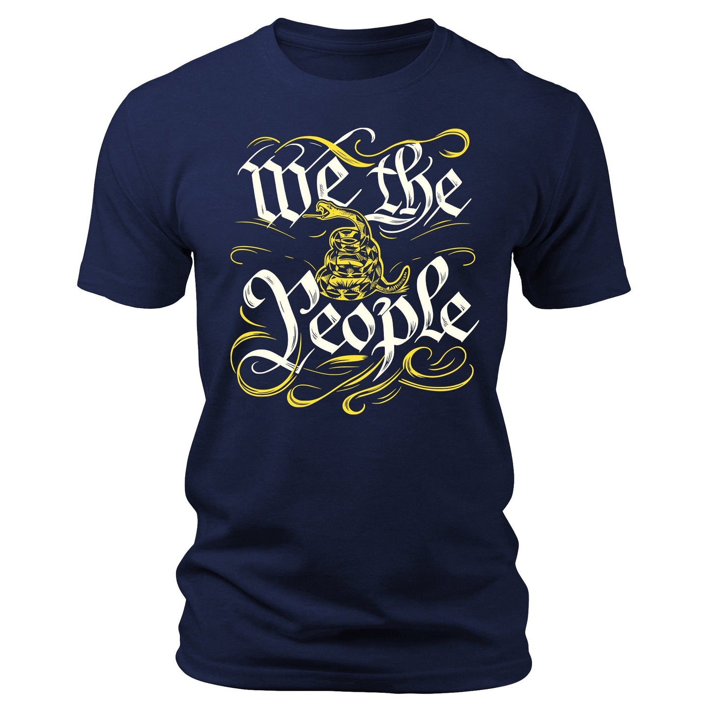 Men's We The People Rattle Snake T-Shirts Patriotic Short Sleeve Crewneck Graphic Tees