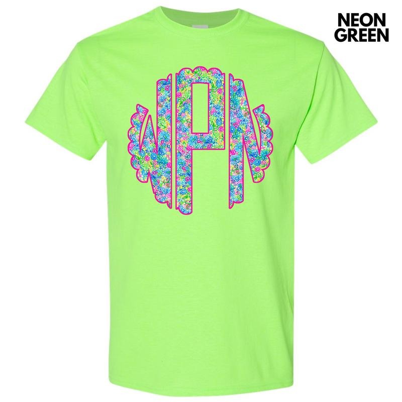 Neon Exotic Monogram Gildan Short Sleeve T-Shirt 'NLB' Hoodie, Sweatshirt | HypeCrazeTee.com