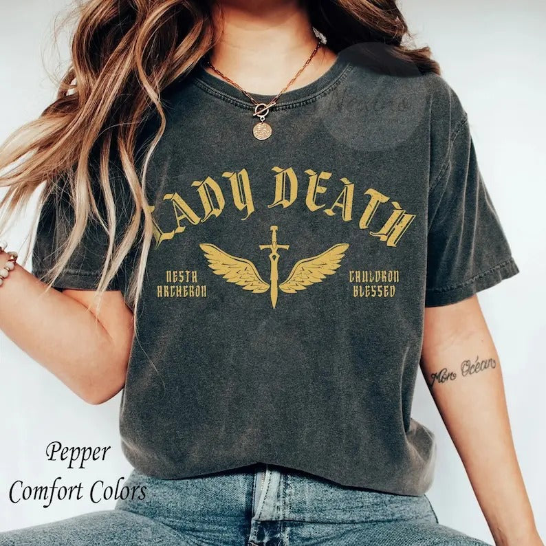 Nesta Archeron ACOTAR Merch, Cauldron Blessed Lady Death Bookish T-Shirt, Velaris Cassian sjm Bookworm Gift Hoodie,...