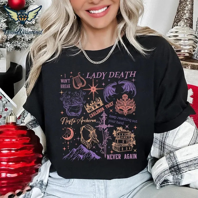 Nesta Archeron Doodle Art Sweatshirt, Nesta Archeron Merch, A Court of Silver Flames Nesta Shirt, Acotar Merch, Bookish...