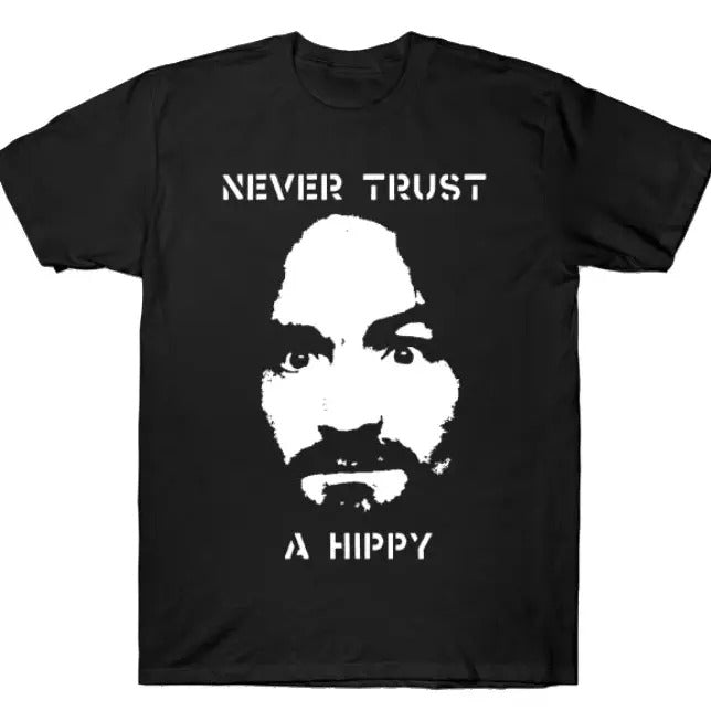 Never Trust a Hippy Fabric Menswear Graphic Unisex T-Shirt Hoodie, Sweatshirt | HypeCrazeTee.com