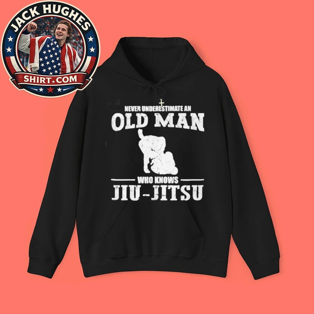 Never Underestimate An Old Man Who Knows Jiu Jitsu Father Day Gift Shirt