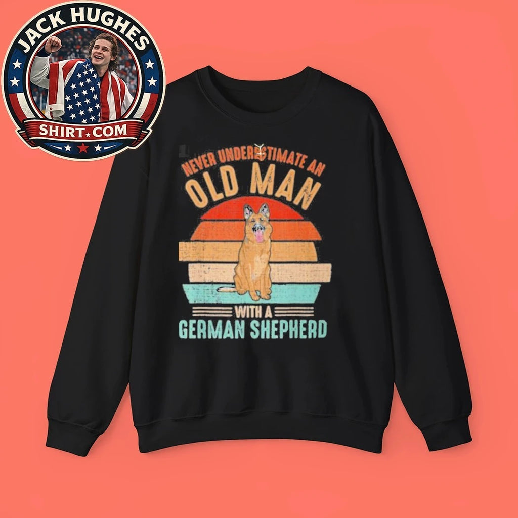 Never Underestimate An Old Man With A German Shepherd Father Day Gift Shirt