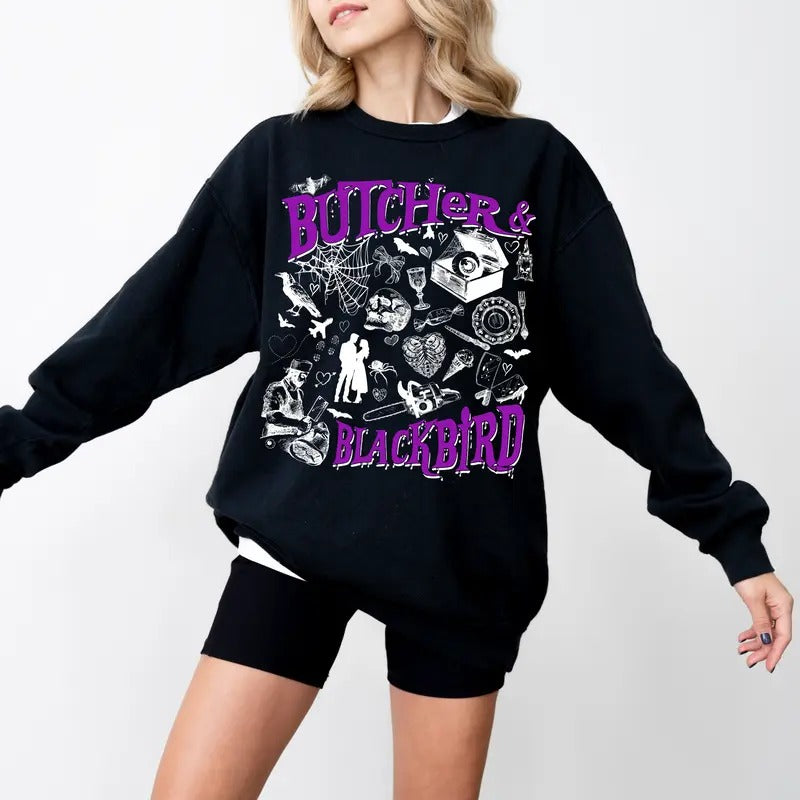 New Design Butcher and Blackbird Sweatshirt,Butcher and Blackbird Shirt,Book Lover Gift,Dark Romance Social Club, Bookish...