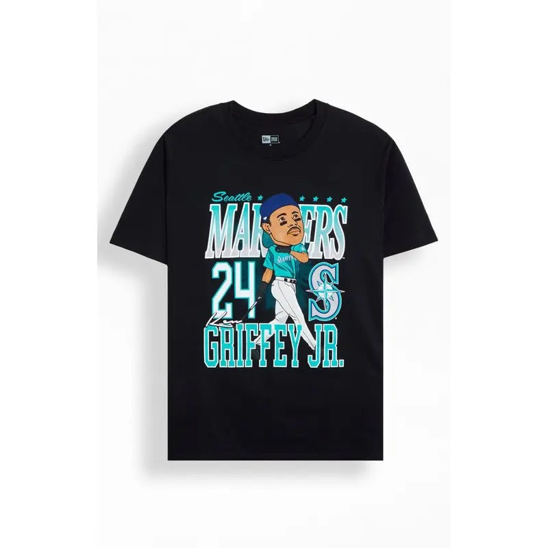 New Era Men's Seattle Mariners Ken Griffey Jr. Caricature T-Shirt - Multicolor Hoodie, Sweatshirt | HypeCrazeTee.com