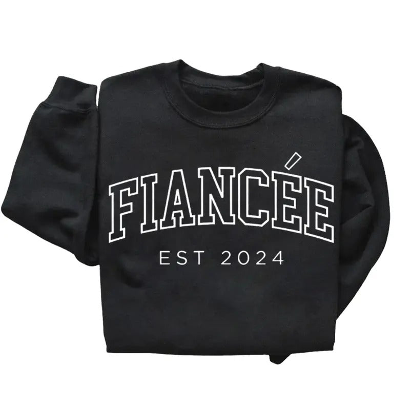 New Fiancee Sweatshirt, Engagement Gift, Bride To Be, Future Mrs , Bridal Shower Gift, Future Wife Cotton Pullover...