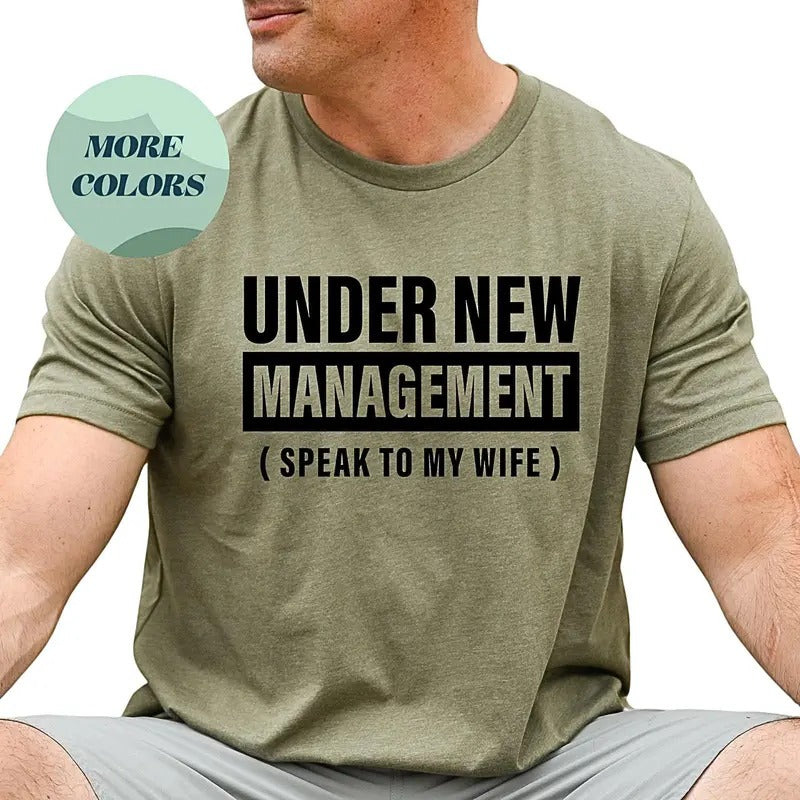 New Husband Tee, Newly Married Shirt, Under New Management Gift, Funny Wedding Apparel for Hubby, Perfect Engagement &...