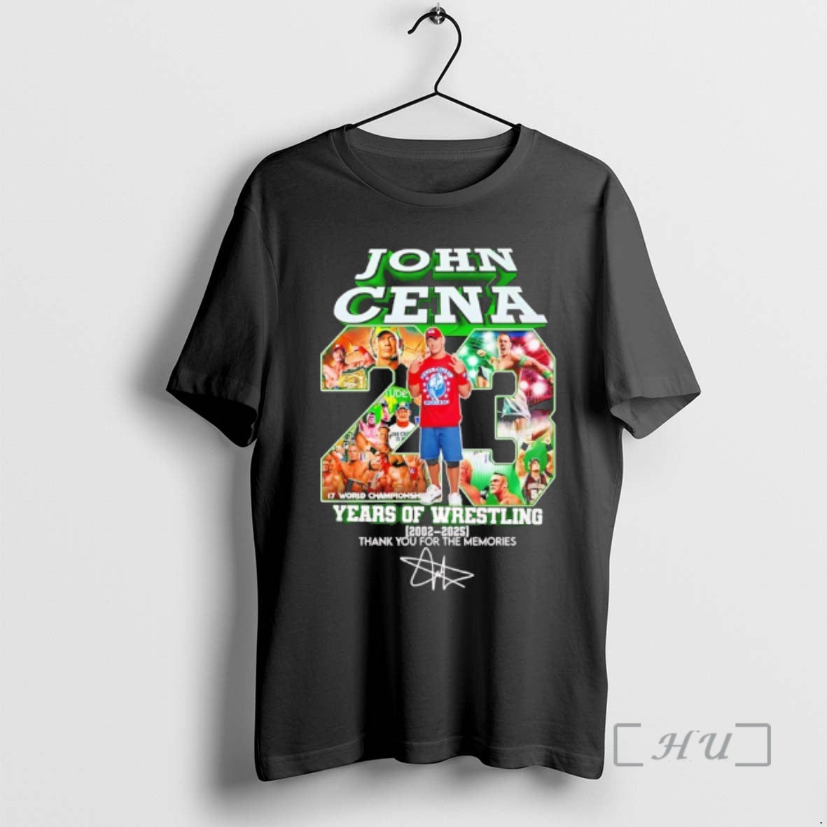 New John Cena 23 Years Of Wrestling 2002 2025 Thank You For The Memories Signature T-Shirts, Hoodie, Sweatshirt