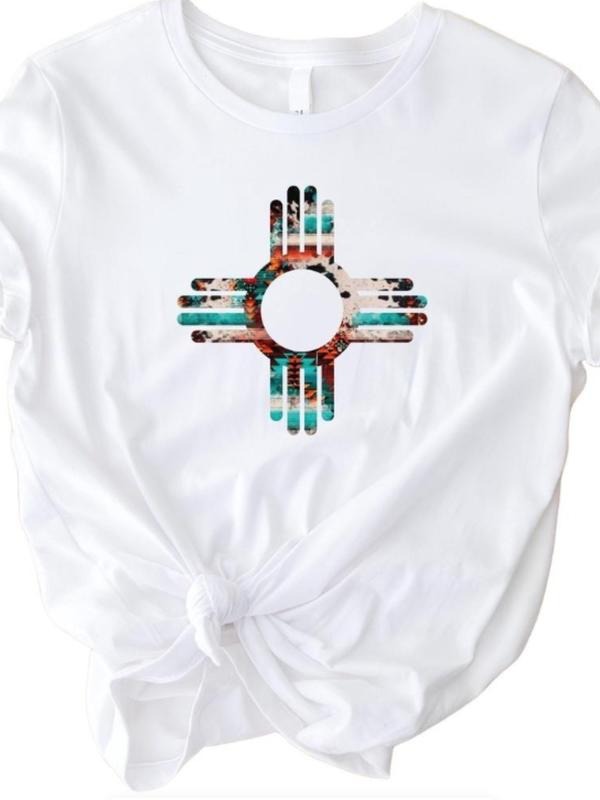 New Mexico Western Zia Shirt, New Mexico Art Tee, New Mexico Flag T-Shirt, Southwest Shirt, Western Zia T-Shirt, Mexican...