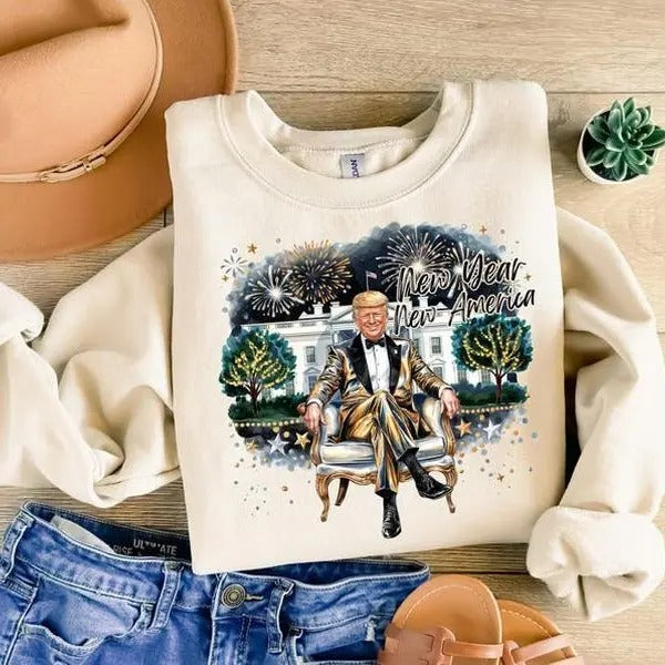New Year Trum 2025 Coquette Bow Sweatshirt, Bundle Happy New Year 2025 Era Meet Me At Midnight Retro Disco Ball Trendy...