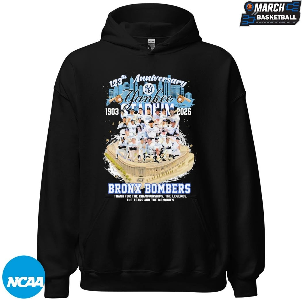 New York Yankees 123th Anniversary 1903 2026 Bronx Bombers Thank For The Championship The Legends The Tears And The Memories Signatures T-shirts