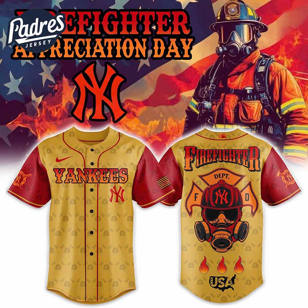 New York Yankees Firefighter Appreciation Day Baseball Jersey - Padres Jersey Oasis: Elevate Your Baseball Style Game