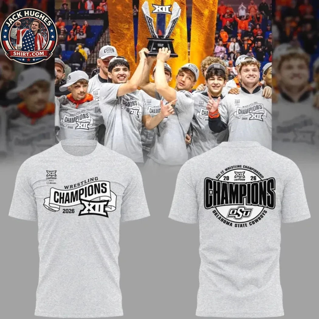 Nice Oklahoma State Cowboys Wrestling 2026 Champions Logo Two Sided Shirt