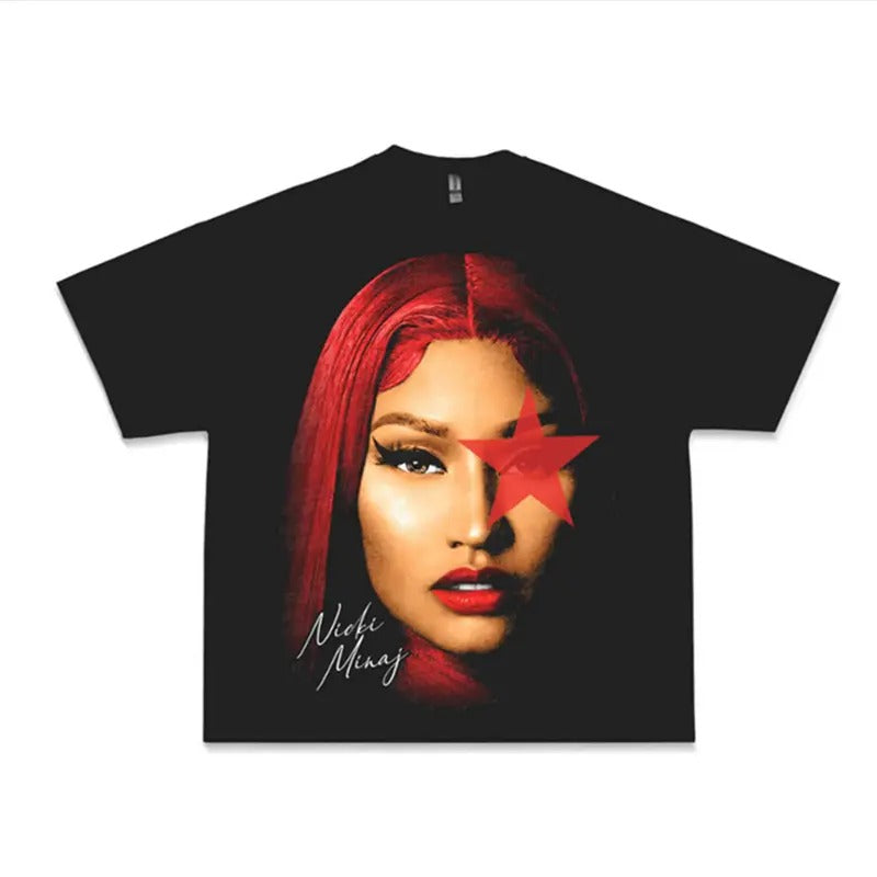 Nicki Red Star Rap Tee, Hip Hop Streetwear Shirt Hoodie, Sweatshirt | HypeCrazeTee.com