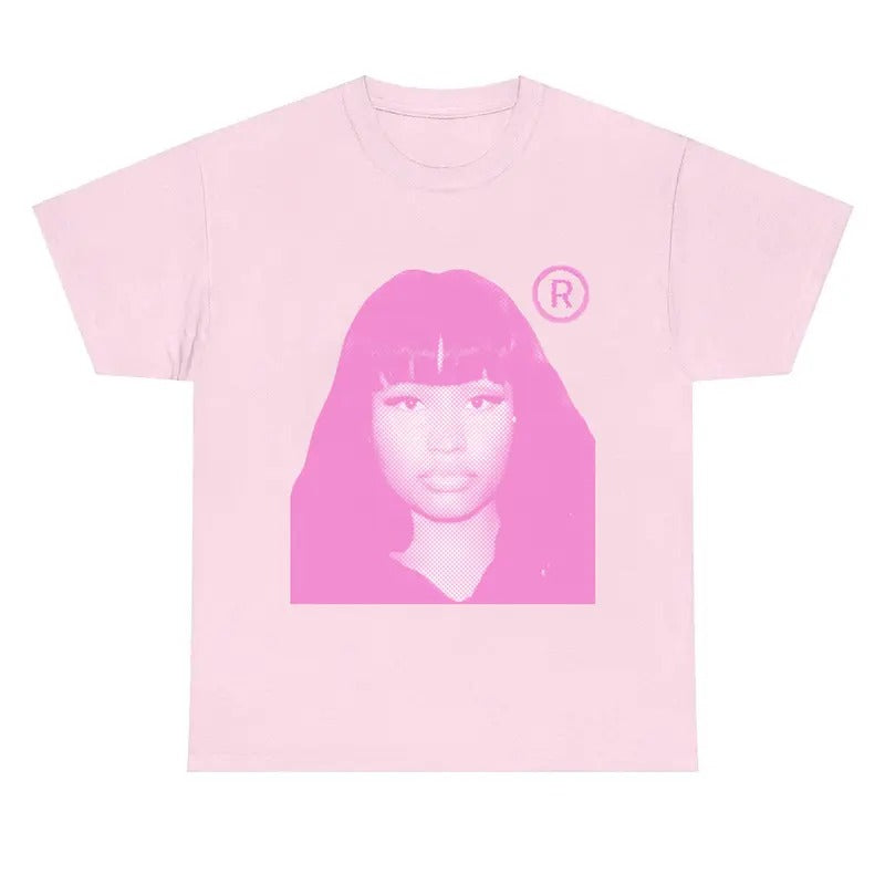 Nickii Minajj Big Head T-Shirt Vintage Rapper Graphic Tee Rap Hip Hop Y2k Merch Men Women Fans Menswear Hoodie, Sweatshirt