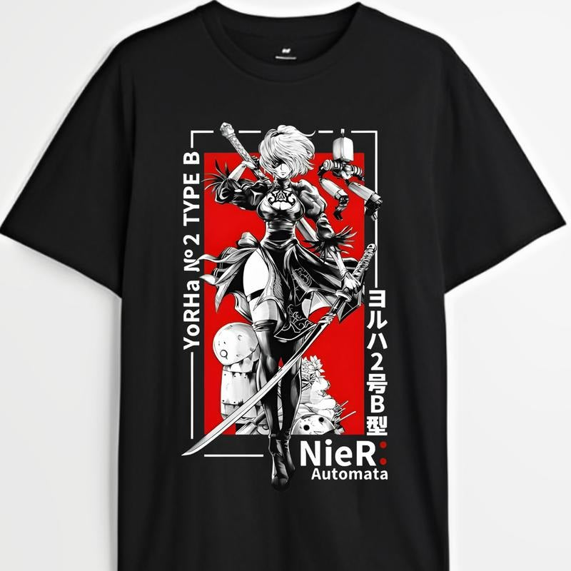 Nier Automata T-Shirt & Sweatshirt, 2B YoRHa Waifu Graphic Tee, Anime Manga Lover Gifts Hoodie | HypeCrazeTee.com