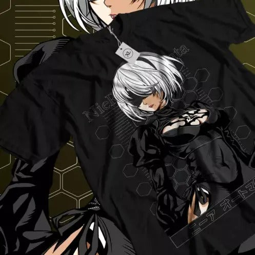 Nier Automata T-Shirt YoRHa 2B Kawaii Anime Waifu Girl Cyber Punk Gift T-shirt Hoodie, Sweatshirt | HypeCrazeTee.com