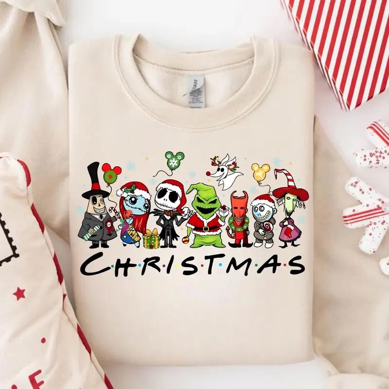 Nightmare Before Christmas Sweashirt - Christmas Unisex T-shirt in 100% Cotton Hoodie, Sweatshirt | HypeCrazeTee.com