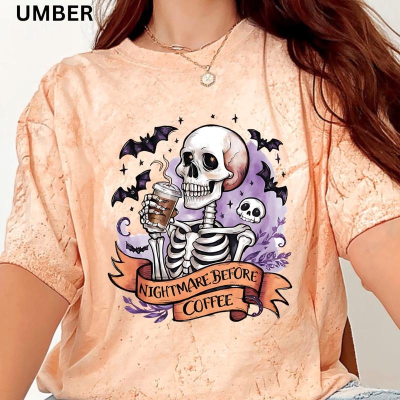 Nightmare Before Coffee Shirt, Fall Coffee Shirt, Pumpkin Spice Coffee shirt, Comfort Colors Halloween Shirt, Casual...