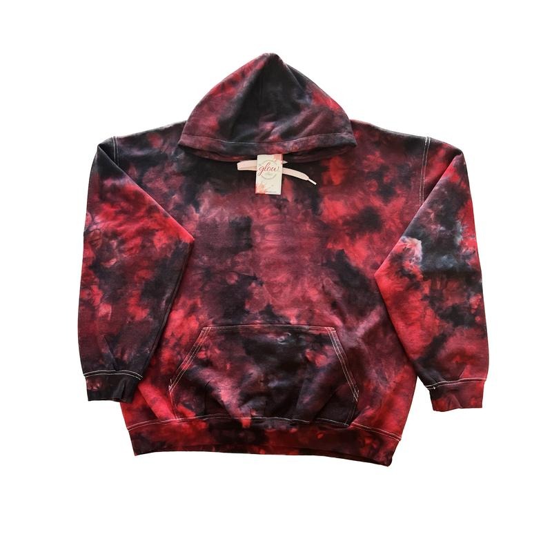Nightmare Drip Inspired Halloween Popular Hoodies - Red and Black Tie-Dye Design Hooded Sweatshirt T-Shirts