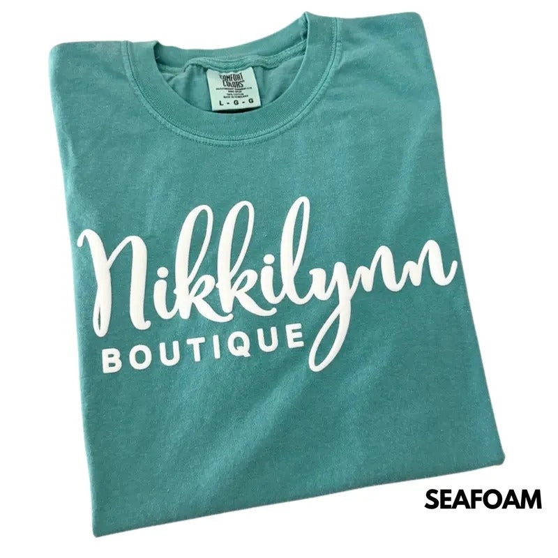 Nikkilynn White PUFF Comfort Colors T-Shirt 'NLB' Hoodie, Sweatshirt | HypeCrazeTee.com