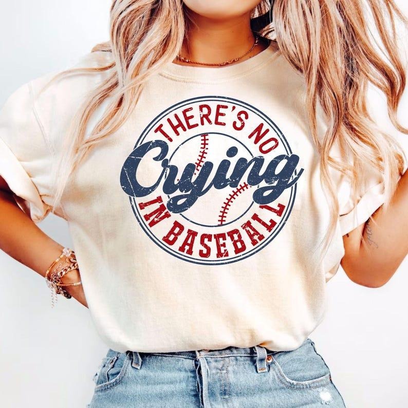No Crying in Baseball Tee, Sports Mom Shirt, Fun Game Day Fashion Hoodie, Sweatshirt | HypeCrazeTee.com