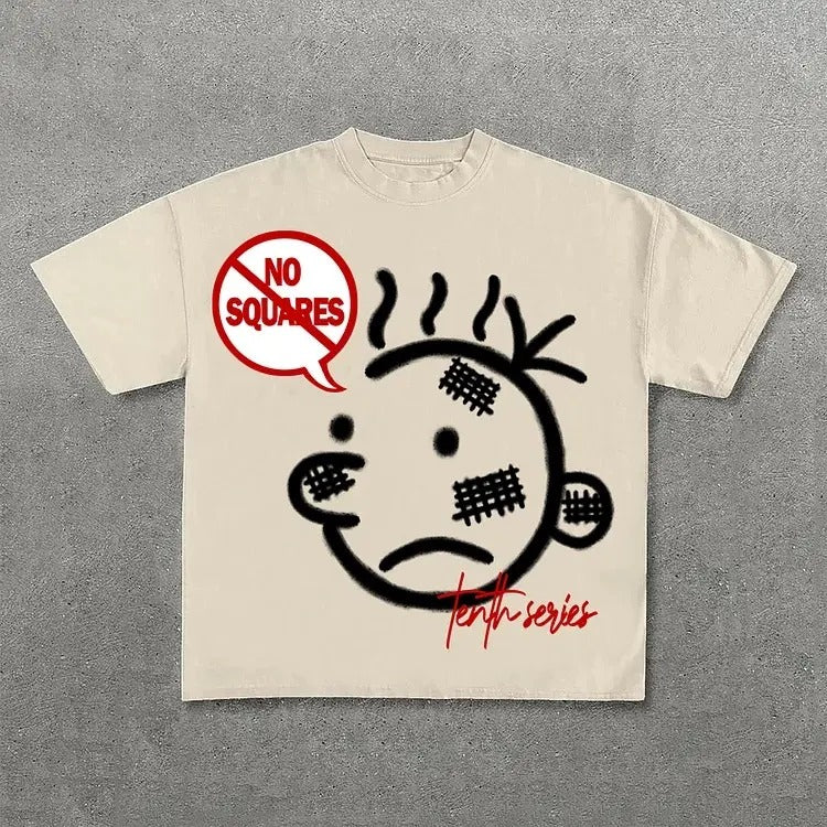 No Squares Retro Street Pattern T-Shirt - Cotton Shirt - S to 4XL - Multiple color Hoodie, Sweatshirt | HypeCrazeTee.com