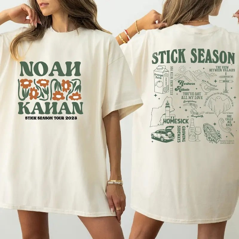 Noah Kahan Stick Season 2023 Tour Shirt, Noah Kahan Folk Pop Music Shirt, Noah Kahan Tour 2023 Illustrated Album, Stick...