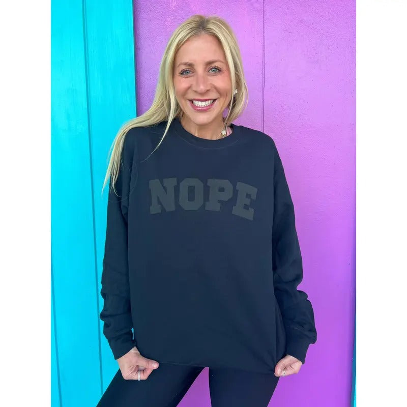 Nope Black Sweatshirt T-Shirts, Hoodie | HypeCrazeTee.com