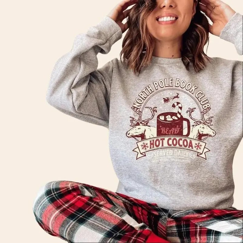 North Pole Book Club Sweatshirt, Bookish Christmas Sweater, Book Lover Gift, Christmas Gift, Christmas Sweatshirt,...