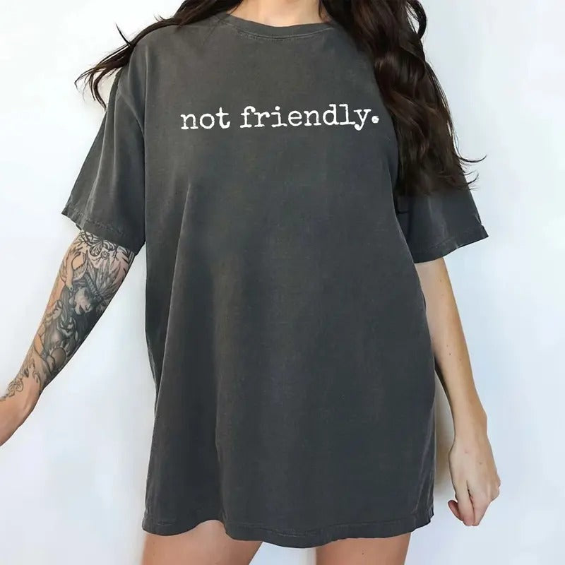 Not Friendly Comfort Colors Shirt Funny Not Friendly Don'T Touch Sarcastic Unhinged Funny T-Shirts, Hoodie, Sweatshirt