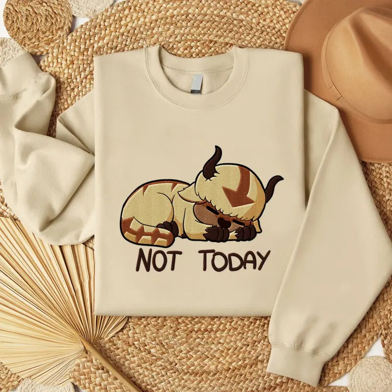 Not Today Appa Embroidered Sweatshirt, Not Today Embroidered T-Shirt, Lover Appa Embroidered Tee Hoodie | HypeCrazeTee.com