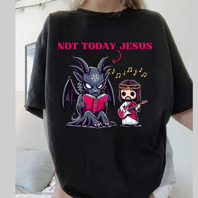 Not Today Jesus Shirt, Funny Halloween Shirt, Spooky Season Shirt Sweatshirt Hoodie, Christian Shirt, Halloween Character...