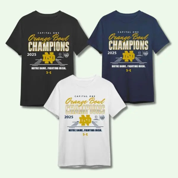 Notre Dame 2025 Orange Bowl Champions TShirt, Sweatshirt, Hoodie, Game Day T-Shirt, Gift For Notre Dame Fans
