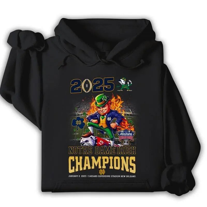 Notre Dame Sugar Bowl Champions 2025 Hoodie, Sweatshirt, T-Shirt, Game Day Tee, Gift For Notre Dame Fans | HypeCrazeTee.com