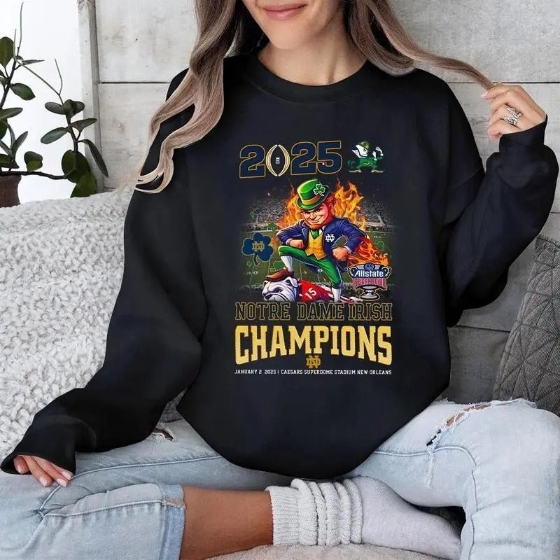Notre Dame Sugar Bowl Champions 2025 T-Shirt, Game Day Tee, Gift For Notre Dame Fans Hoodie, Sweatshirt | HypeCrazeTee.com