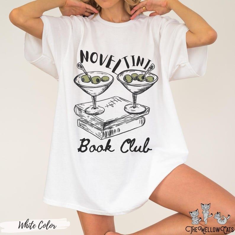 Novel Tini Book club tee Book girlie funny cocktail shirt Martini shirt Hot girls read books smut bookish clothing preppy...