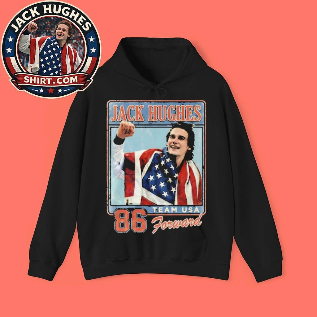 Number 86 Jack Hughes Team USA hockey Flag New Shirt