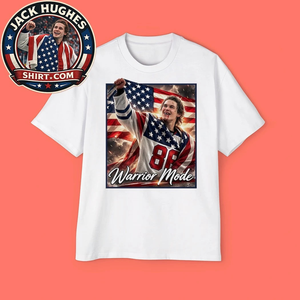 Number 86 Jack Hughes Usa Gold Hockey Tee Shirt