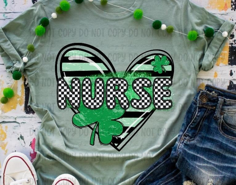 Nurse Clover Heart DTF Transfers - THIS IS NOT A SHIRT Hoodie, Sweatshirt | HypeCrazeTee.com