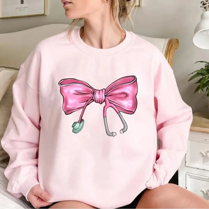 Nurse Coquette Bow Retro Nurse Shirts RN Stethoscope Nursing School Nurses Week Appreciation Shirt T-Shirts, Hoodie, Sweatshirt