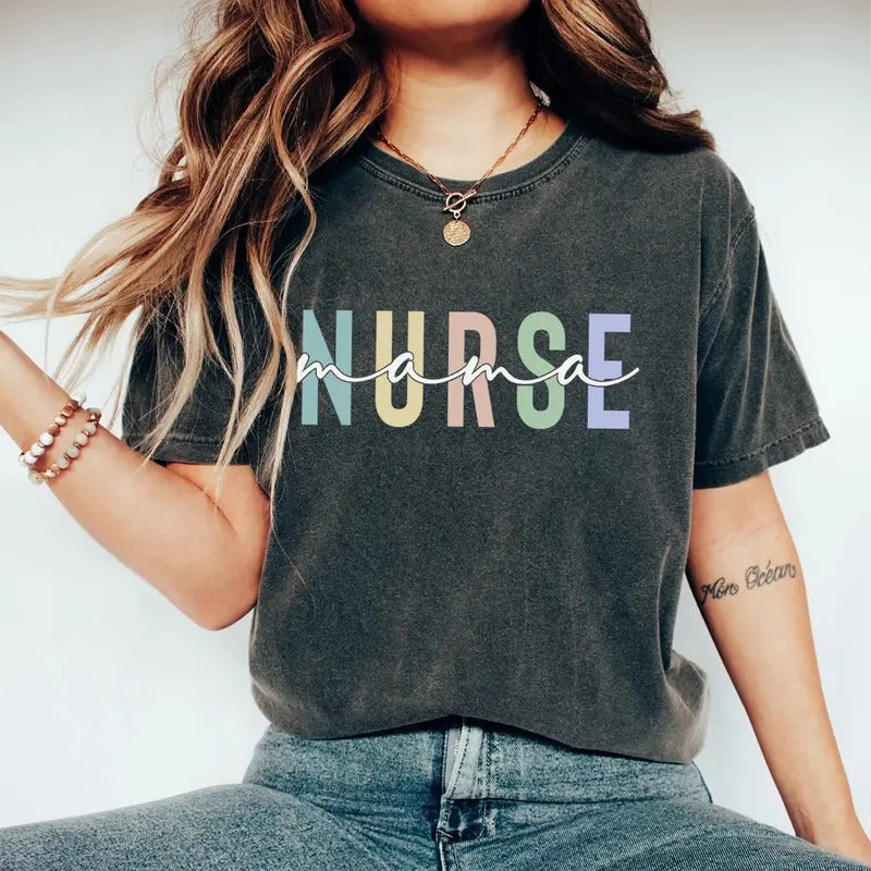 Nurse Mama T-shirt, Mothers Day Gift for Nurse, Nurse Mom Shirt, RN Mom Tee Hoodie, Sweatshirt | HypeCrazeTee.com