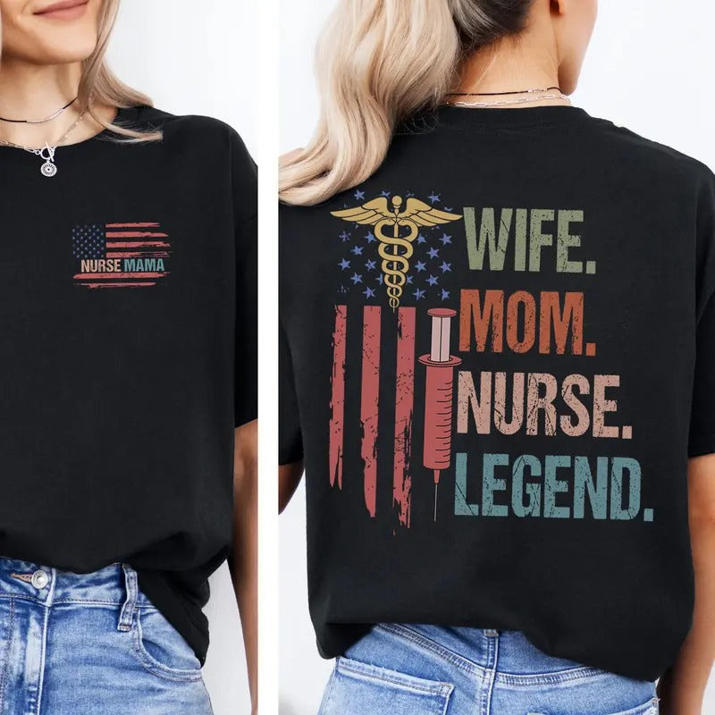 Nurse Mom T-shirt, Mothers Day Shirt for Nurse, Nurse Flag Shirt, Nurse Mom Gift Hoodie, Sweatshirt | HypeCrazeTee.com