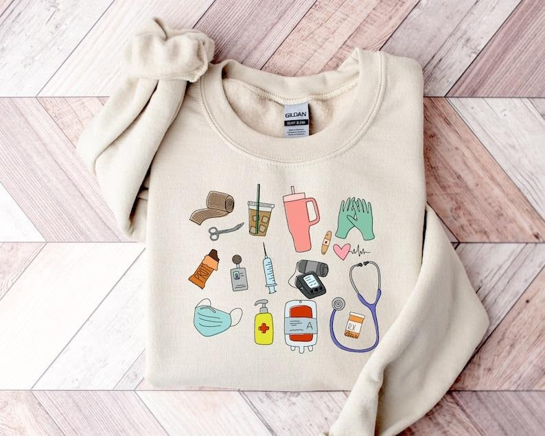 Nurse Sweatshirt and Hoodie, For Work Cute Nurse Sweatshirt Nurse SweatshirtTshirt RN Nurse Sweatshirt Registered Nurse...