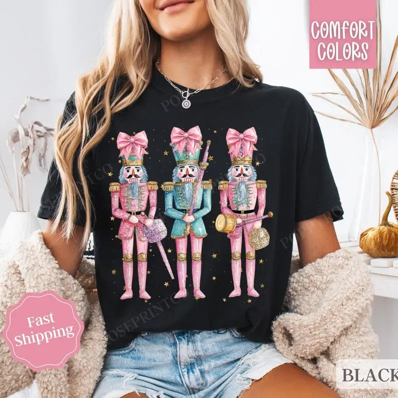 Nutcracker Christmas Shirt for Women, Loose Fit Holiday Tee - Fabric, Pullover Hoodie, Sweatshirt | HypeCrazeTee.com