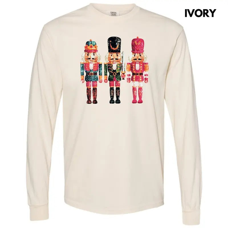 Nutcracker FAKE Sequins Long Sleeve Comfort Colors T-Shirt Hoodie, Sweatshirt | HypeCrazeTee.com