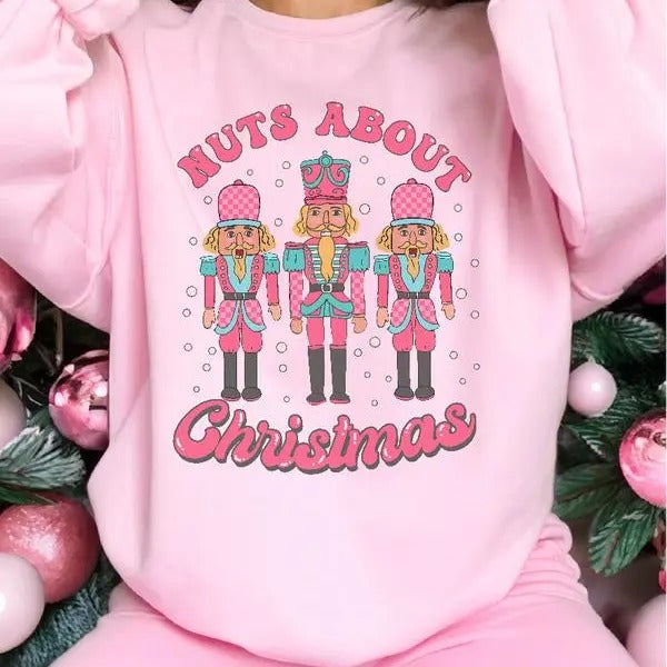 Nuts About Christmas, Unisex Apparel Relaxed Fit Printed In The USA Clothing Womenswear Casual Love Comfortable,...